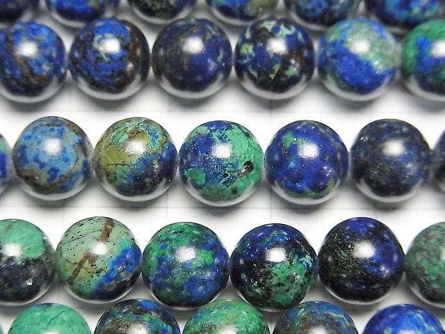 [Video]Azurite AAA Round 8mm half or 1strand beads (aprx.15inch/38cm)