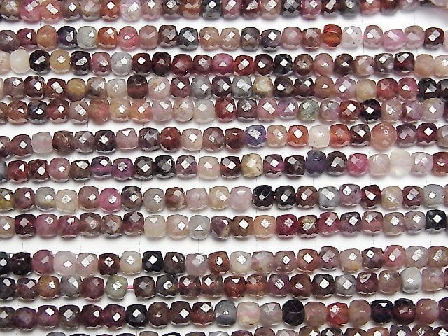 [Video]High Quality! MultiColor Spinel AA++ Cube Shape 4x4x4mm 1strand beads (aprx.15inch/37cm)