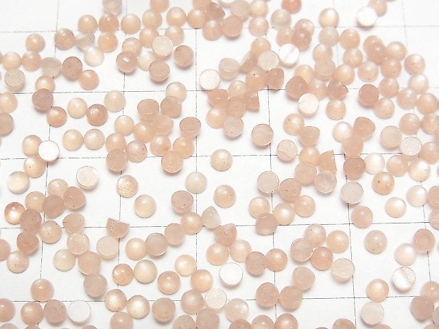 [Video] Peach Moonstone AAA- Round Cabochon 3x3mm 10pcs