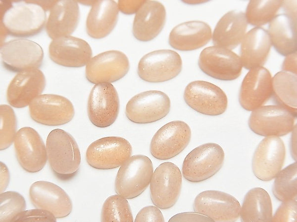 [Video] Peach Moonstone AAA- Oval Cabochon 6x4mm 10pcs