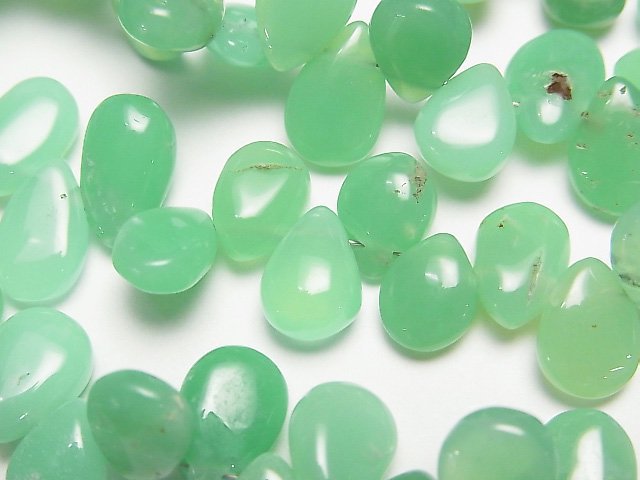 Chrysoprase, Pear Shape Gemstone Beads