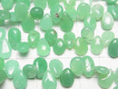 [Video] Chrysoprase AA++ Pear shape (Smooth) Color Gradation half or 1strand beads (aprx.7inch/18cm)