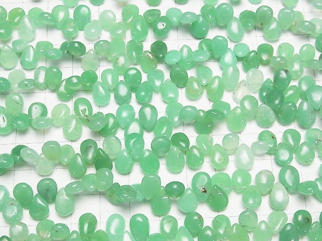 [Video] Chrysoprase AA++ Pear shape (Smooth) Color Gradation half or 1strand beads (aprx.7inch/18cm)