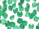 [Video]High Quality Green Onyx AAA Loose stone Square Faceted 6x6mm 5pcs