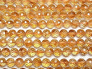 [Video]High Quality! Phantom Citrine AAA- 128Faceted Round 8mm half or 1strand beads (aprx.15inch/36cm)