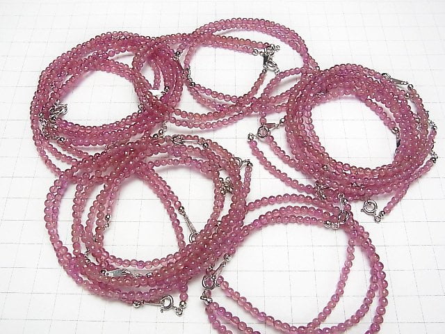 [Video]High Quality Ruby AAA-Round 3-3.5mm Bracelet