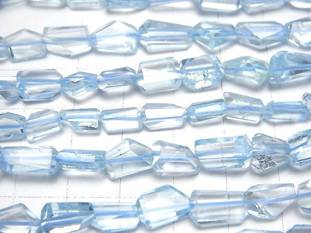 [Video]High Quality Sky Blue Topaz AA++ Faceted Nugget half or 1strand beads (aprx.12inch/30cm)