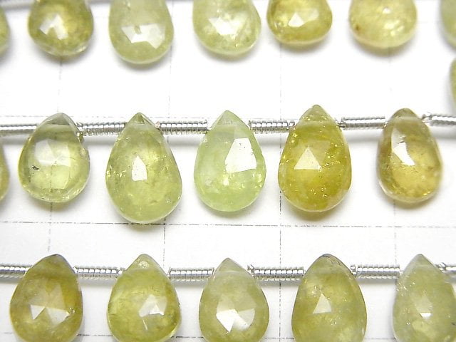 [Video]High Quality Grossular Garnet AAA- Pear shape Faceted Briolette half or 1strand (24pcs )