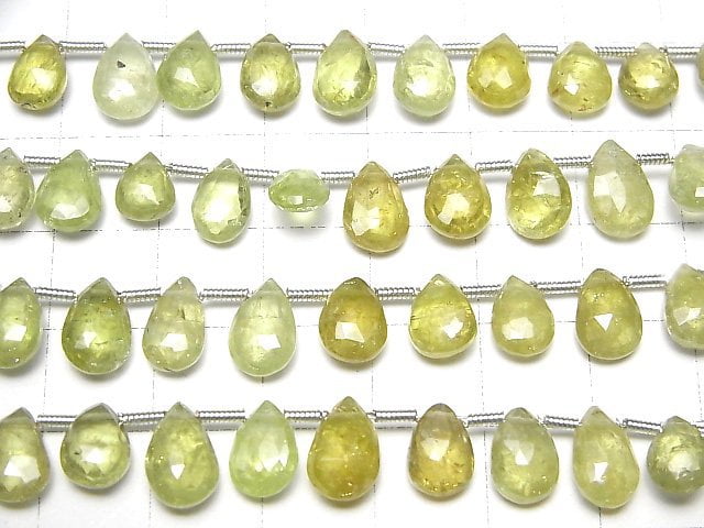 [Video]High Quality Grossular Garnet AAA- Pear shape Faceted Briolette half or 1strand (24pcs )