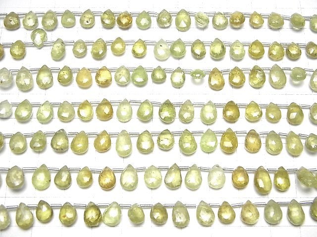 [Video]High Quality Grossular Garnet AAA- Pear shape Faceted Briolette half or 1strand (24pcs )