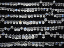 [Video]High Quality Rainbow Moonstone AAA- Drop (Smooth) half or 1strand (36pcs )