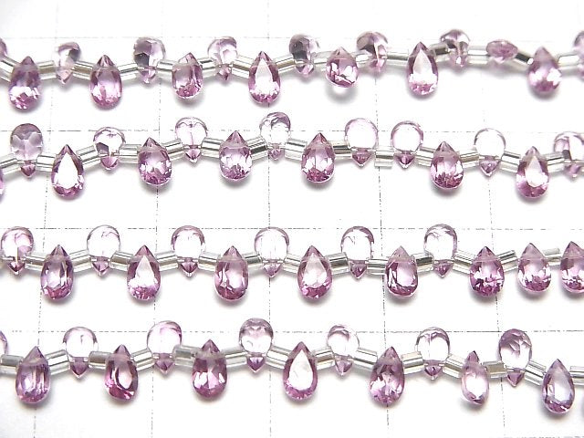 [Video]High Quality Pink Topaz AAA Pear shape Faceted 5x3mm 1strand (38pcs )