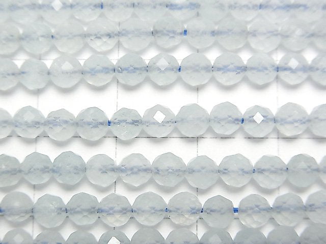 [Video]High Quality! Aquamarine AA++ Faceted Round 4mm 1strand beads (aprx.15inch/37cm)