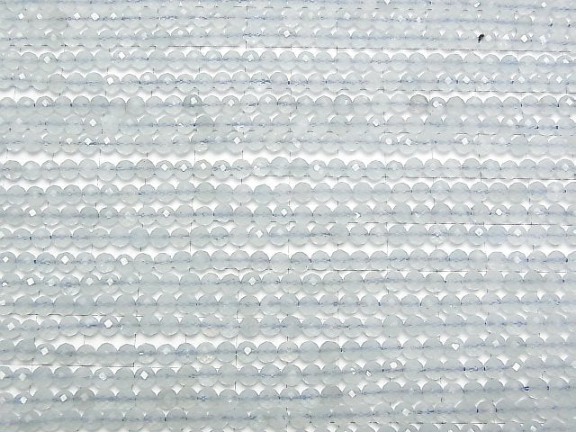 [Video]High Quality! Aquamarine AA++ Faceted Round 4mm 1strand beads (aprx.15inch/37cm)