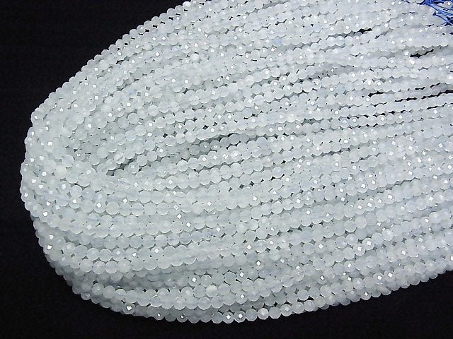 [Video]High Quality! Aquamarine AA++ Faceted Round 4mm 1strand beads (aprx.15inch/37cm)