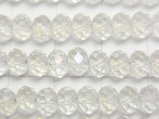 水藍刻面鈕扣算盤珠 6x6x4mm 半串或1串珠子 (約15英吋/36公分)高品質！