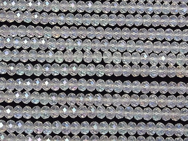 [Video]High Quality! Aqua Crystal Faceted Button Rondelle 6x6x4mm half or 1strand beads (aprx.15inch/36cm)