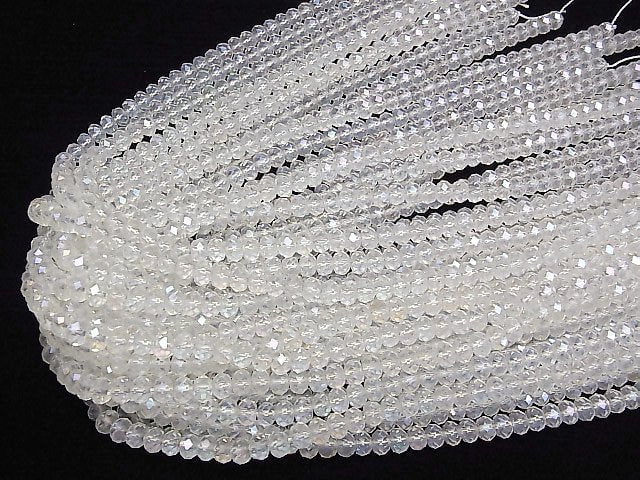 [Video]High Quality! Aqua Crystal Faceted Button Rondelle 6x6x4mm half or 1strand beads (aprx.15inch/36cm)