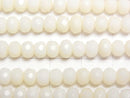 [Video]White Coral Faceted Button Rondelle 5x5x4mm 1strand beads (aprx.15inch/38cm)
