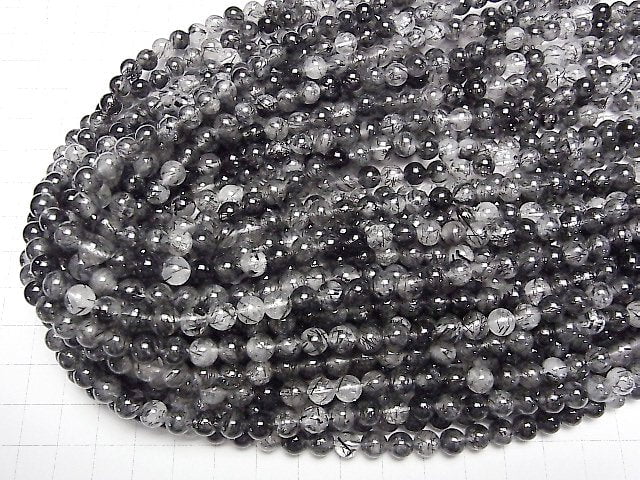 [Video]Tourmaline Quartz AAA- Round 6mm 1strand beads (aprx.15inch/36cm)