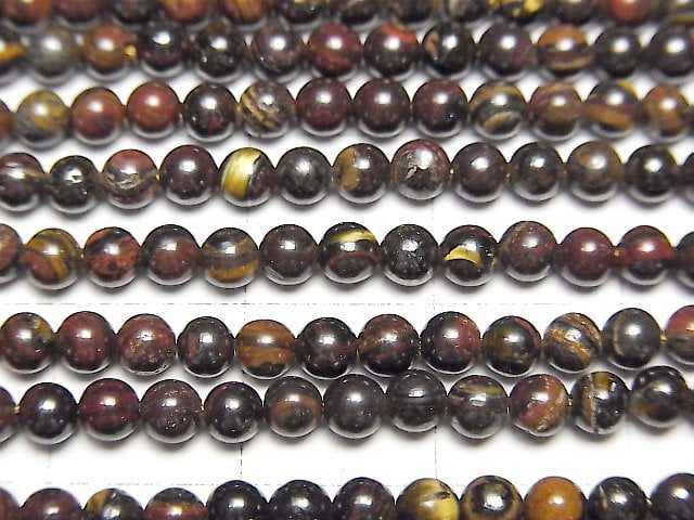 [Video] Iron Tiger's Eye Round 3mm 1strand beads (aprx.15inch/38cm)