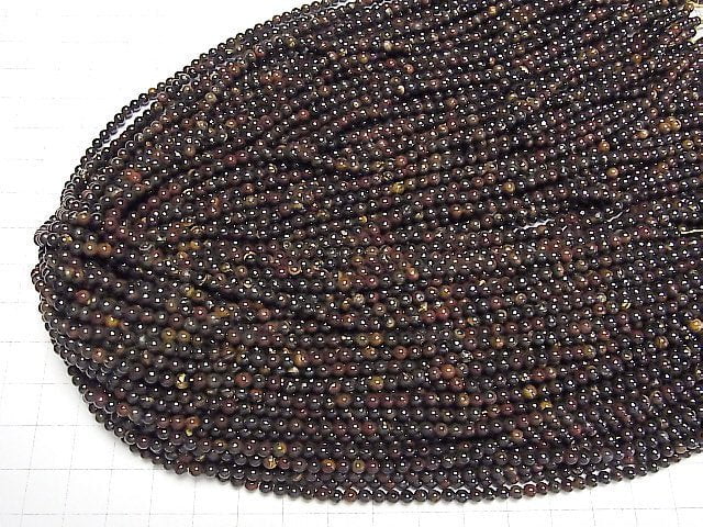 [Video] Iron Tiger's Eye Round 3mm 1strand beads (aprx.15inch/38cm)