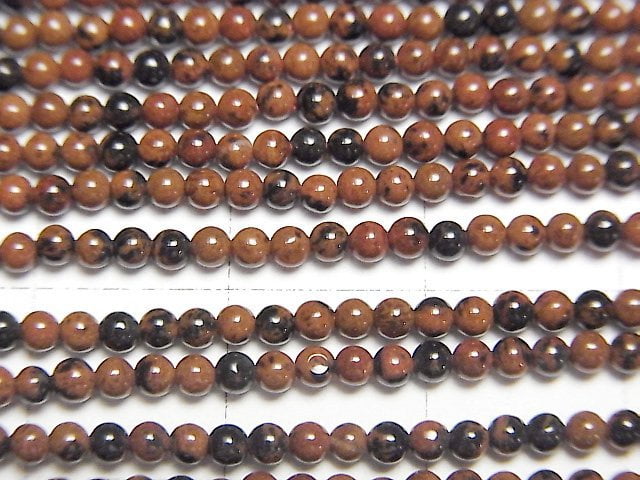 [Video]Mahogany Obsidian Round 2mm 1strand beads (aprx.15inch/38cm)