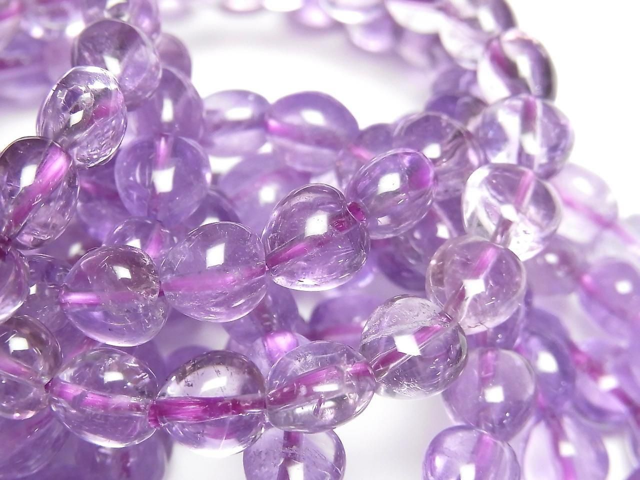 Bracelet Cœur Améthyste AA++ Trou Vertical 8x8x6mm