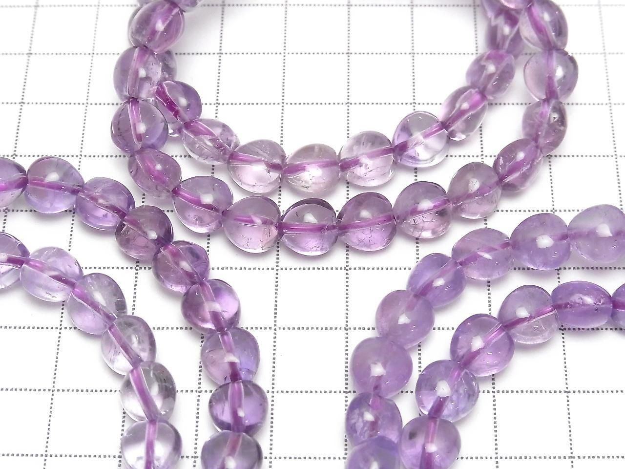 Bracelet Cœur Améthyste AA++ Trou Vertical 8x8x6mm