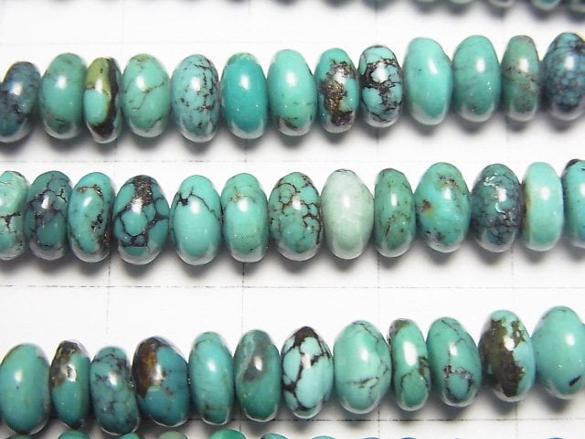 [Video]Turquoise AA++ Roundel 7x7x3mm half or 1strand beads (aprx.15inch/38cm)