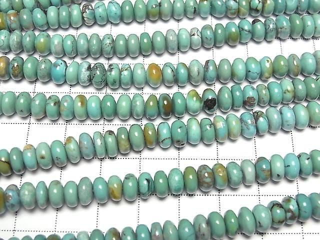 [Video] Turquoise AA++ Rondelle 7x7x3mm 1/4-1strand beads (approx. 15 inches/38 cm)