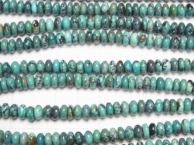 [Video]Turquoise AA++ Roundel 7x7x3mm half or 1strand beads (aprx.15inch/38cm)