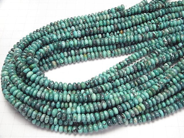 [Video]Turquoise AA++ Roundel 7x7x3mm half or 1strand beads (aprx.15inch/38cm)