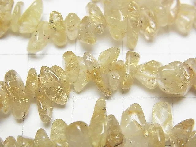 [Video]Rutilated Quartz AA++ Chips (Small Nugget) 1strand beads (aprx.34inch/86cm)