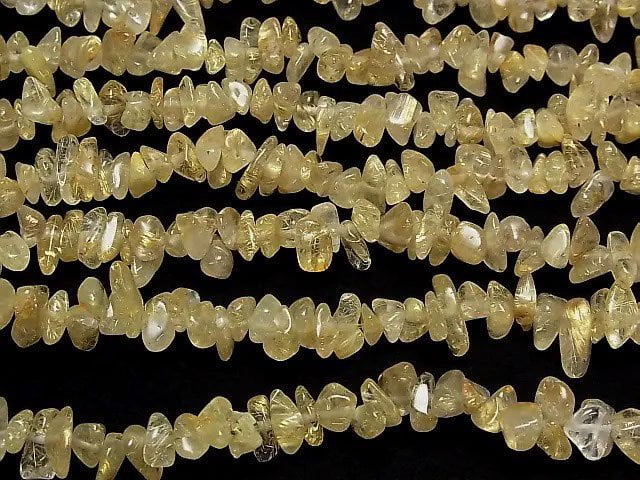 [Video]Rutilated Quartz AA++ Chips (Small Nugget) 1strand beads (aprx.34inch/86cm)