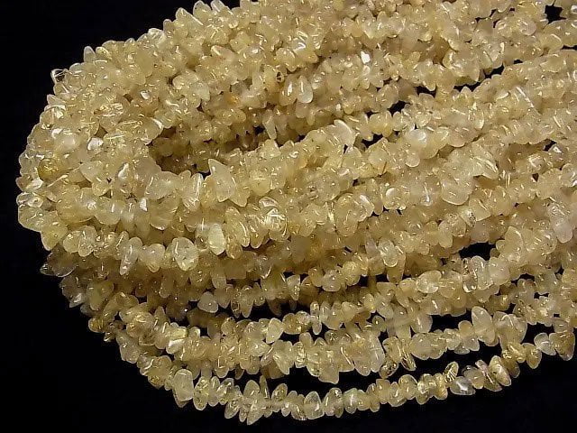 [Video]Rutilated Quartz AA++ Chips (Small Nugget) 1strand beads (aprx.34inch/86cm)