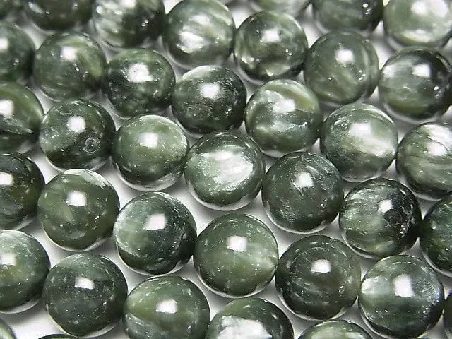 Round, Seraphinite Gemstone Beads