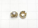 Metal Parts Rondelle 8.5x8.5x4mm Gold (with CZ) 2pcs