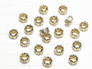 Metal Parts Rondelle 8.5x8.5x4mm Gold (with CZ) 2pcs