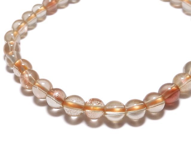 [Video][One of a kind] High Quality Oregon Sunstone AAA-Round 6mm Bracelet NO.1