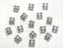 Metal parts Rondelle 7x7x7.5mm Silver (with CZ) 1pc