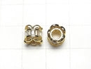Metal parts Rondelle 7x7x7.5mm gold (with CZ) 1pc