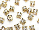 Metal parts Rondelle 7x7x7.5mm gold (with CZ) 1pc