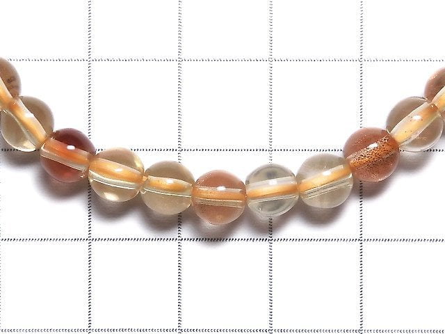 [Video][One of a kind] High Quality Oregon Sunstone AAA-Round 6mm Bracelet NO.2