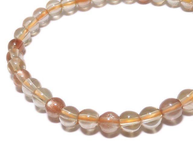 [Video][One of a kind] High Quality Oregon Sunstone AAA-Round 6mm Bracelet NO.2