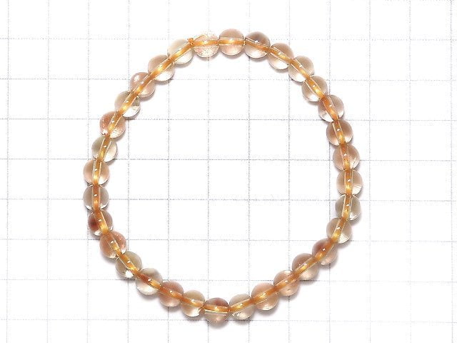 [Video][One of a kind] High Quality Oregon Sunstone AAA-Round 6.5mm Bracelet NO.3