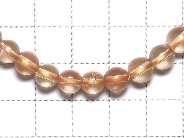 [Video][One of a kind] High Quality Oregon Sunstone AAA-Round 6.5mm Bracelet NO.4