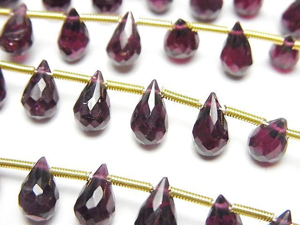 Drop, Faceted Briolette, Garnet Gemstone Beads