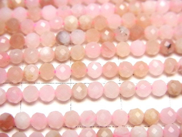 [Video] High Quality! Pink Opal AA++ Faceted Round 3mm 1strand beads (aprx.15inch/38cm)