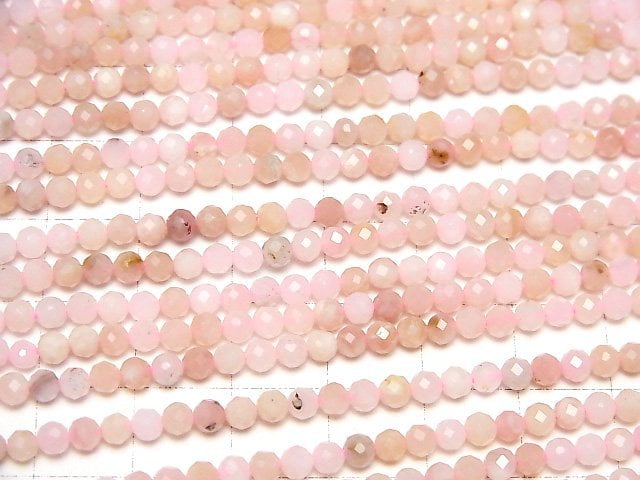 [Video] High Quality! Pink Opal AA++ Faceted Round 3mm 1strand beads (aprx.15inch/38cm)